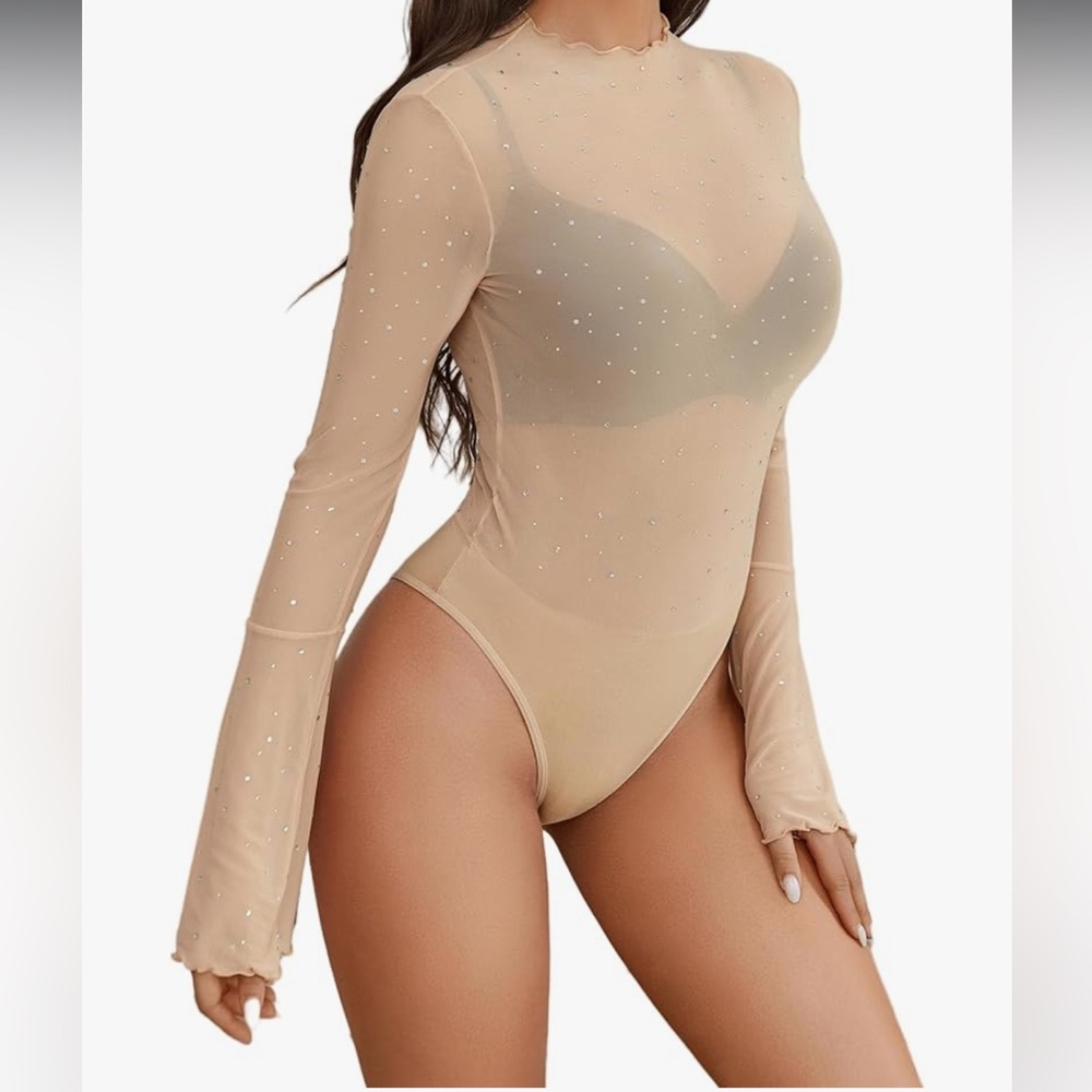 Mesh Rhinestone Bodysuit - Picture 3 of 4